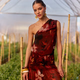 Vestido Semera flores rojo