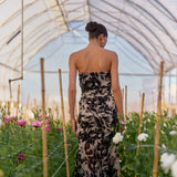 Vestido Rosé flores negro