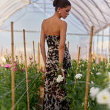 Vestido Rosé flores negro