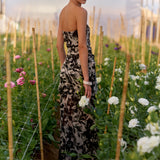 Vestido Rosé flores negro