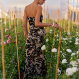 Vestido Rosé flores negro