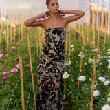 Vestido Rosé flores negro