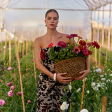 Vestido Rosé flores negro