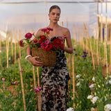 Vestido Rosé flores negro
