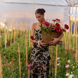 Vestido Rosé flores negro