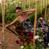 Vestido Rosé flores negro