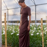 Vestido Alba café