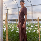 Vestido Alba café