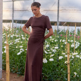 Vestido Alba café