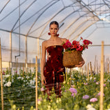 Vestido Linaria flores rojo