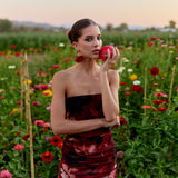 Vestido Rosé flores rojo