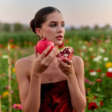 Vestido Rosé flores rojo