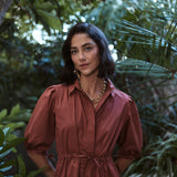 Vestido Néolia café