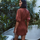 Vestido Néolia café