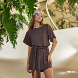 Vestido Evia café