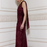 Vestido Minuit burdeo