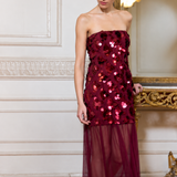 Vestido Bijou burdeo