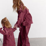 Mini Jeans Silene burdeo bordado