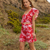 Polera Amapola Red Flower