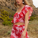 Polera Amapola Red Flower